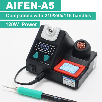 AIFEN A5 Soldering Station Compatible Soldering Iron Tips C210 245 C115 Handle Soldering and Rework Station Electronic Tool