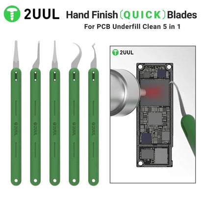 Luban L01 CPU IC Chip Remove Needle Set 2UUL DA22 5-in-1 Hand Finish Quick Glue Removal Blades Set Phone Repair Tools Set