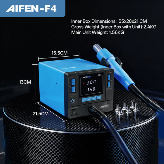 Estación de retrabajo con pistola de aire caliente AIFEN F4, 1000 W de alta potencia, herramientas de soldadura para reparación de teléfonos y componentes electrónicos