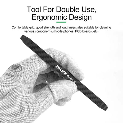 RELIFE RL-060B Carbon Fiber Disassembly Crowbar for Mobile Phone Laptop Maintenance  Non-magnetic LCD Screen Dismantling Tool