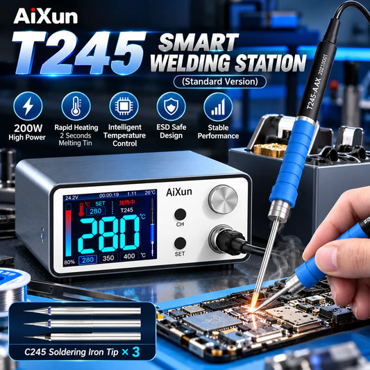 Estación de soldadura inteligente Aixun T3A de 200 W con soldador eléctrico, mango T12/T245 y punta 936 para reparación de SMD y BGA