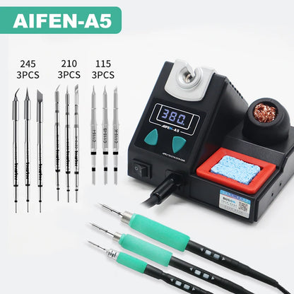 AIFEN A5 Soldering Station Compatible Soldering Iron Tips C210 245 C115 Handle Soldering and Rework Station Electronic Tool