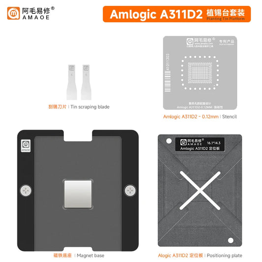 Kit de plataforma de reballing magnético BGA para SoC Amlogic A311D2 AMAOE