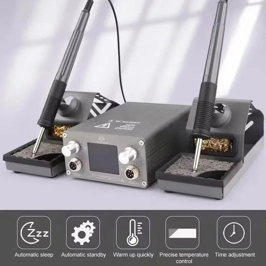 Estación de soldadura OSS TEAM ST91+ con 2 mangos, temperatura constante inteligente, modo de suspensión automático y control PID. Herramientas para estación de soldadura