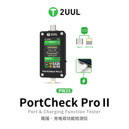 Probador de puerto de carga USB-C y Lightning 2UUL PW33