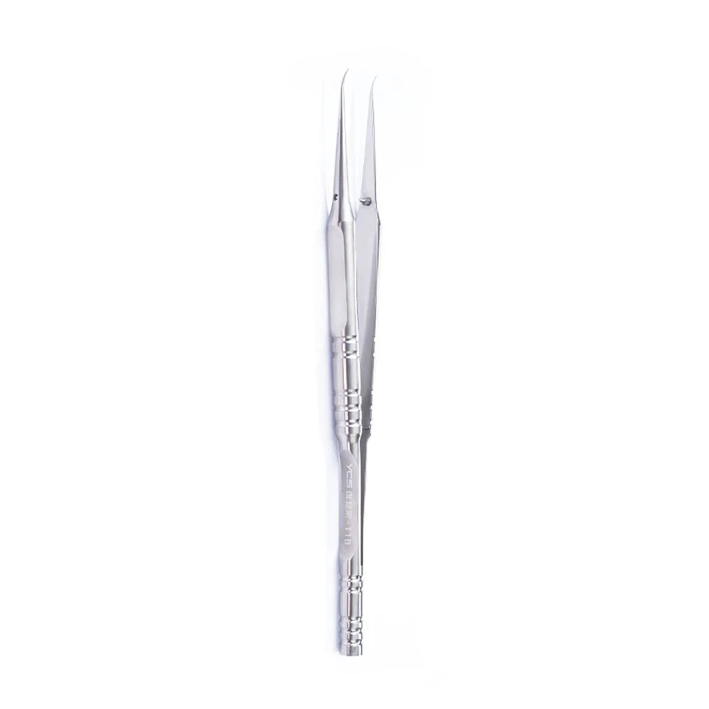 YCS Repair Titanium Alloy Curved Pointed Tweezers for Mobile Phone Computer Motherboard Chip Flying Wire Clamping Tweezers Tool