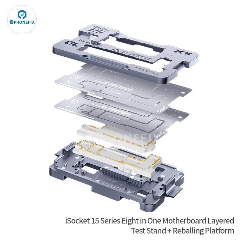QIANLI ISocket 4IN1 for iPhone X 11 12 13 14 15 16 17 Pro Max Motherboard Test Fixture Double-deck Motherboard Function Tester