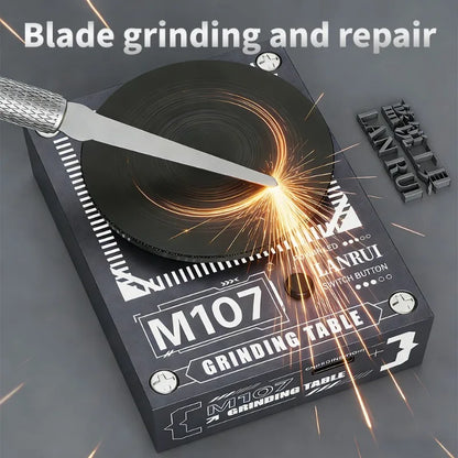 Lanrui Electric Disc Polishing Grinding Machine M107 Hand Sharpening Tool for Scissors Tweezers Blades Carving Knives Tools Set