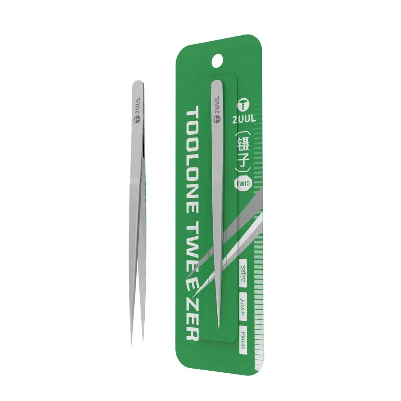 2UUL TW15 ToolOne Professional Precision Tweezers Fine Point for Daily Use Beauty Craft Electronics Model Making Hand Tools