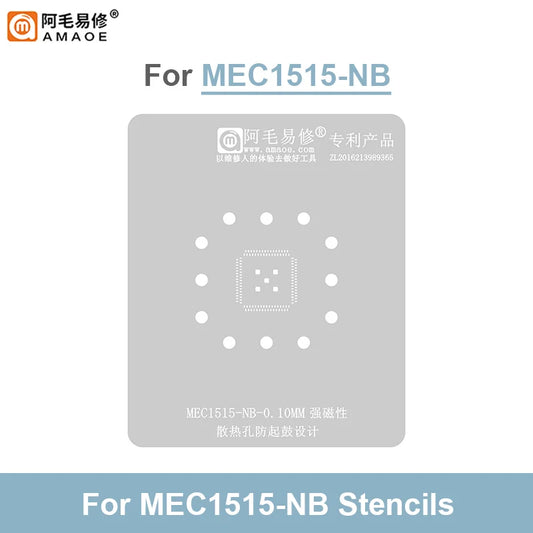 Plantilla de reballing BGA para el controlador EC de portátil Amaoe MEC1515-NB (0,1 mm, 5085/5075)