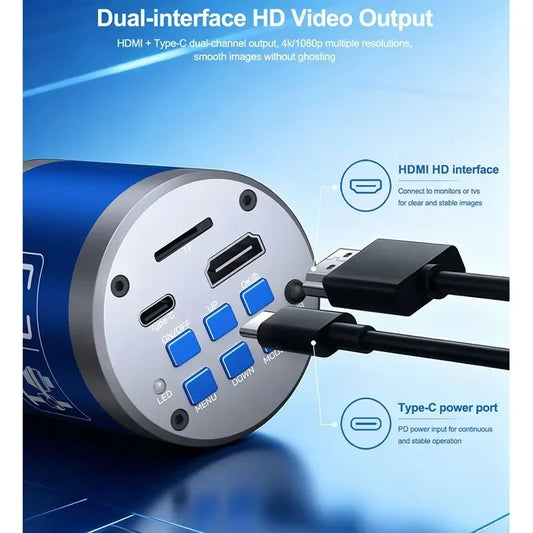 Microscopio digital RELIFE MC4 con cámara Ultra HD 4K, interfaz dual HDMI y Type-C, para reparación de teléfonos móviles, soldadura e inspección de PCB