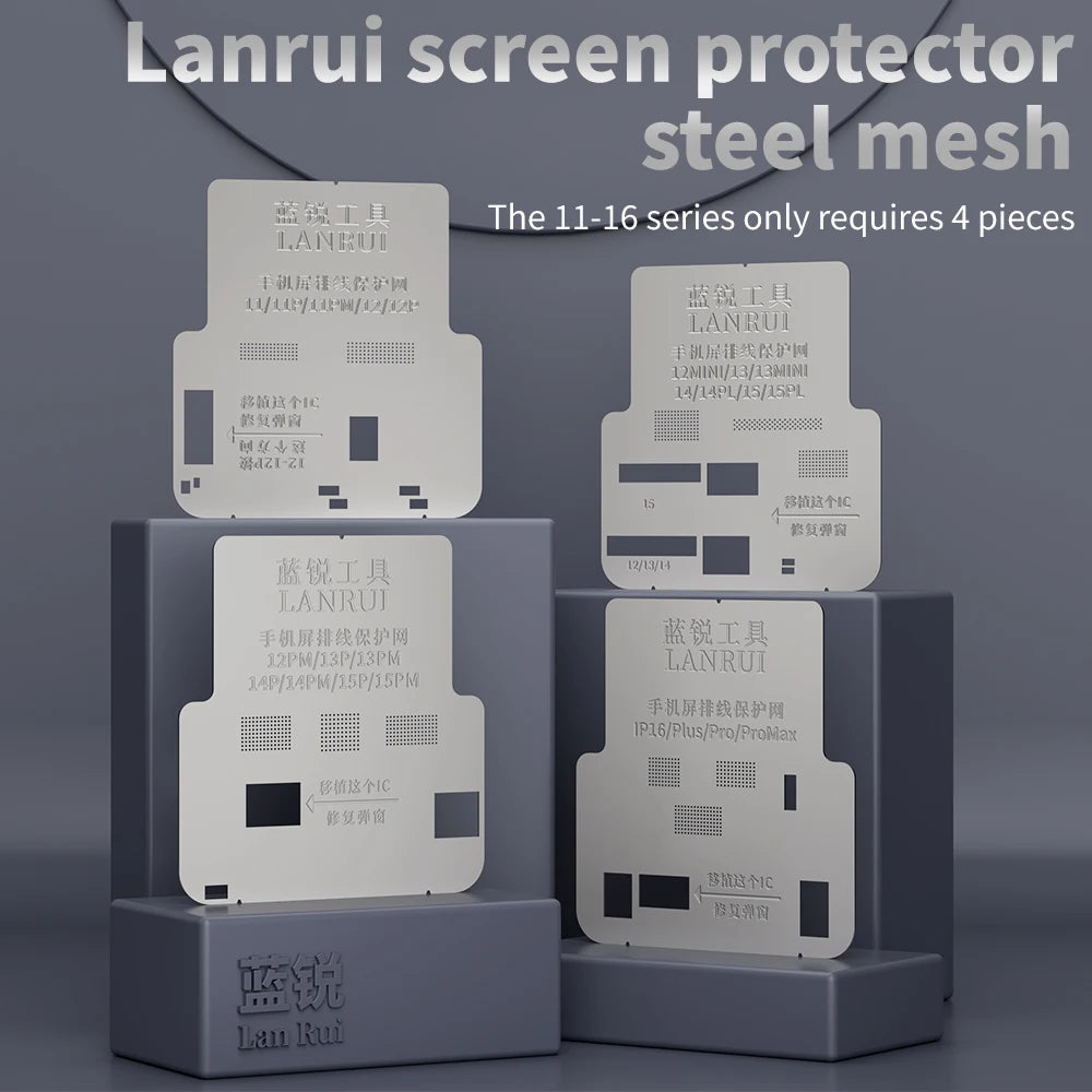 Lanrui LCD Screen Display IC Protection BGA Reballing Stencils for iPhone 11-16 Pro Max, Welding Protection & Insulation Tools