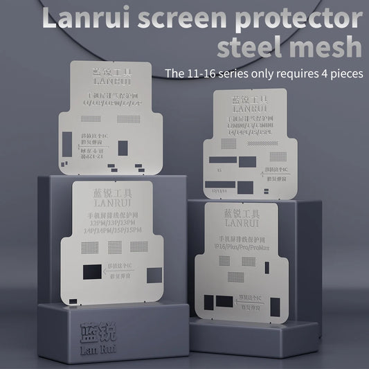 Plantillas Lanrui para reballing BGA de IC de protección de pantalla LCD para iPhone 11-16 Pro Max, herramientas de protección de soldadura y aislamiento