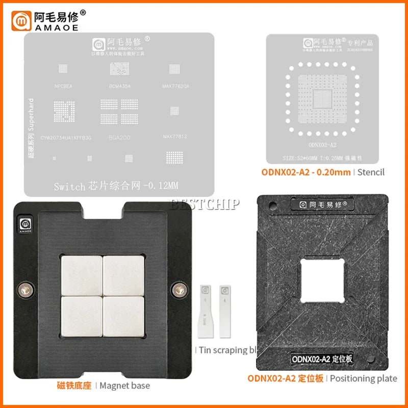 Amaoe Magnetic BGA Reballing Platform Kit for Nintendo Switch Tegra X1 CPU (ODNX02-A2)