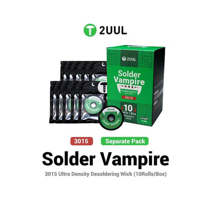 2UUL Solder Vampire 1515/2015/2515/3015 Ultra Density Desoldering Wick (10Rolls/Box) Mobile Phone Motherboard Welding Solder