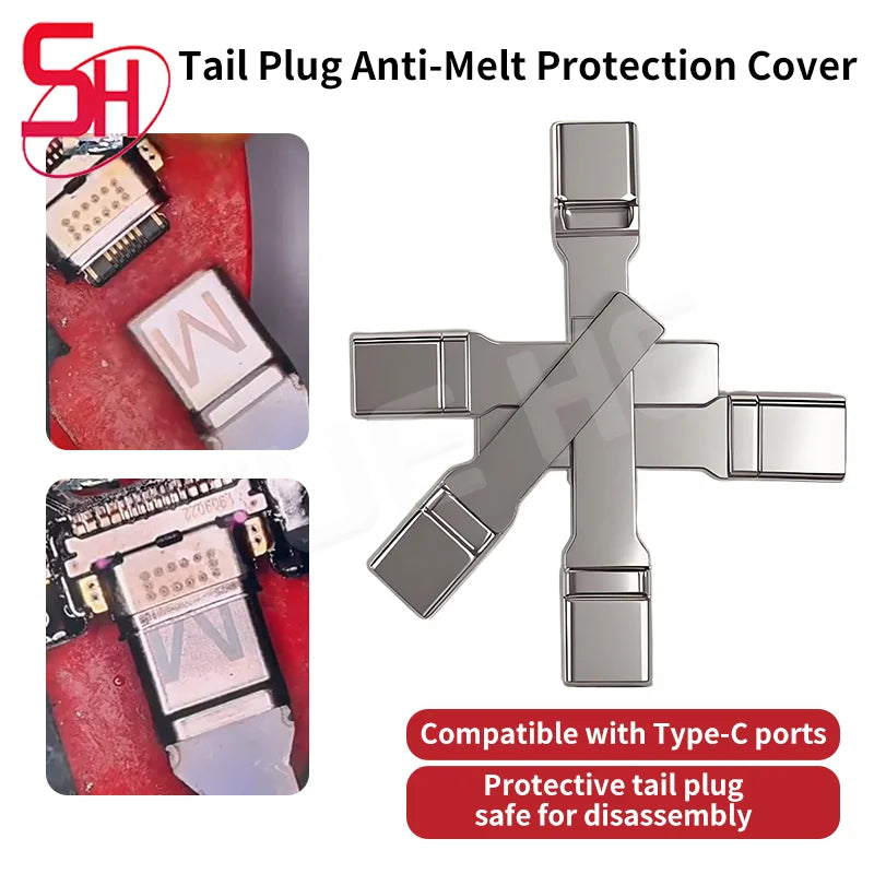 YCS Mr.Yang 5Pcs Phones Tail Plug Anti Melting Protective Cover Kirin Armor Disassembly Welding No Deformation Disassembly Tools