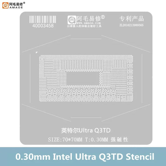 Kit de plataforma magnética de reballing BGA AMAOE para CPU Intel Core Ultra (0,30 mm)