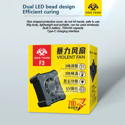 OSS F3 Cooling Curing Fan 3S cooling for Motherboard Fast Heat Dissipation UV Curing Soldering Smoke Exhaust Fan Tools