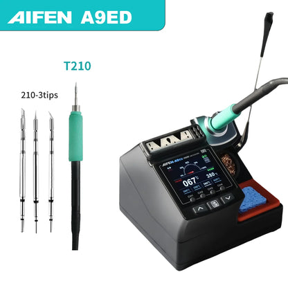 Estación de soldadura AIFEN A9ED para soldadura electrónica con mango C210 C245, potencia de 180 W, soldador para reparación de teléfonos y estación de soldadura