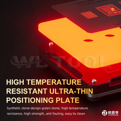 JTX SWAP MASTER Stencil Kit for IPhone 8-16 Pro/Max Super Magnetic Reballing Platform with Magnetic Base Repair Tools