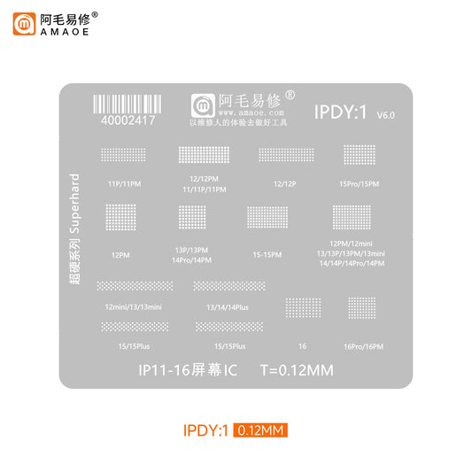 Plantilla BGA para el IC de pantalla del iPhone AMAOE IPDY1