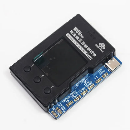 Probador emergente de duración de batería OSS W09 Pro V3 para iPhone 11-15 PM, herramienta de detección y modificación de la eficiencia de la batería y datos de salud del ciclo al 100 %
