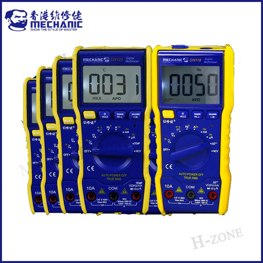 MECÁNICO SIV120 SIV119 multímetro digital mini inteligente con voz automática, medidor eléctrico universal de precisión inteligente