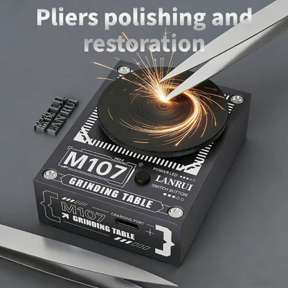 Lanrui Electric Disc Polishing Grinding Machine M107 Hand Sharpening Tool for Scissors Tweezers Blades Carving Knives Tools Set