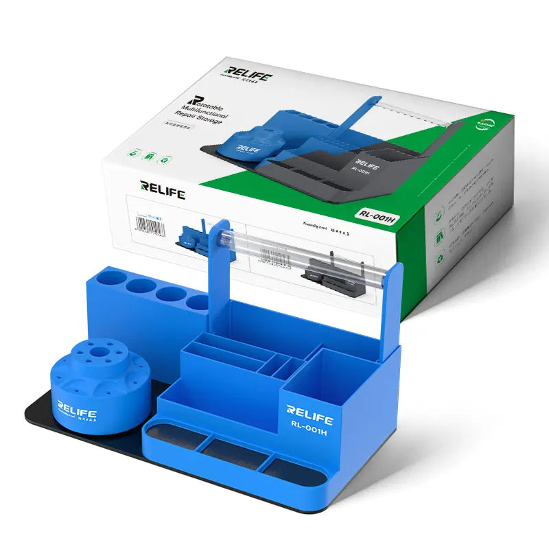 RELIFE RL-001H 360° Rotating Intelligent Repair Storage Rack Rotating Classified for Screwdriver Tweezers Parts Tin Wire Tools