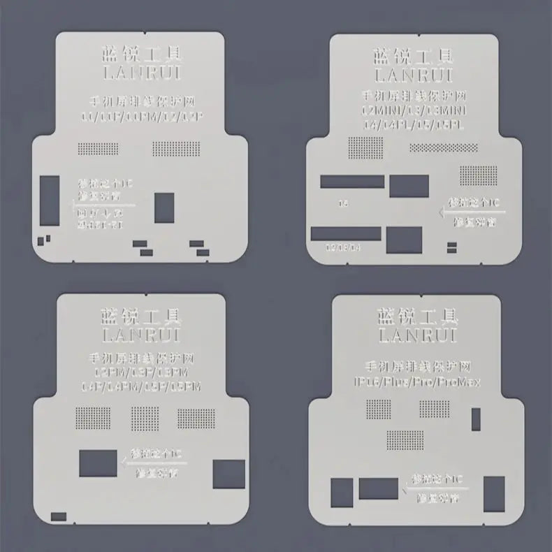 Lanrui LCD Screen Display IC Protection BGA Reballing Stencils for iPhone 11-16 Pro Max, Welding Protection & Insulation Tools