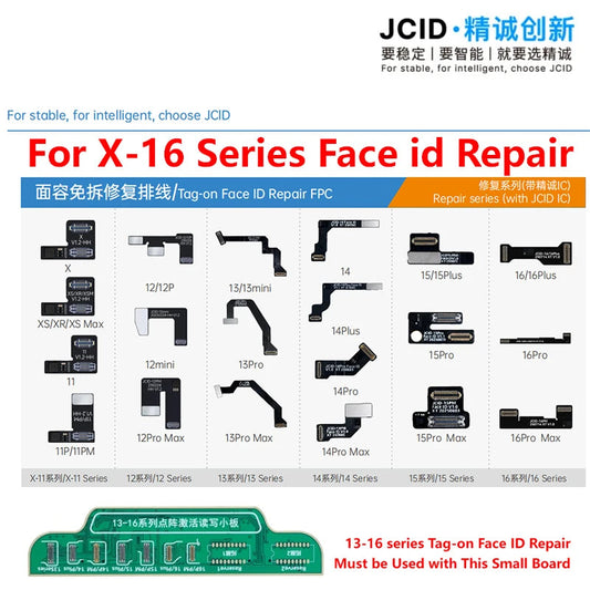Cable flexible Tag-on Face ID serie JCID X-17 para iPhone 17 X 11 12 13 14 15 16 PRO MAX Mini Matriz de puntos Reparación Lectura y Escritura de datos