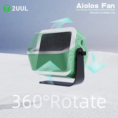 2UUL Aiolos Smoke Extracting Fan with Lighting Function for Mobile Phone Maintenance Motherboard Welding Repair Cooling Fan
