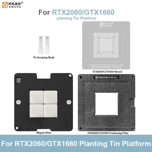 Kit de plataforma magnética para reballing BGA AMAOE N18E para RTX 2080 / 2070 / 2060 GTX 1660