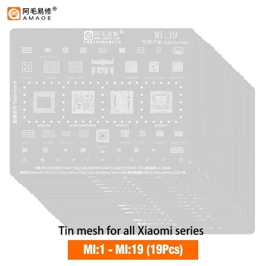 Plantilla de reballing BGA AMAOE MI-Series Xiaomi/Redmi