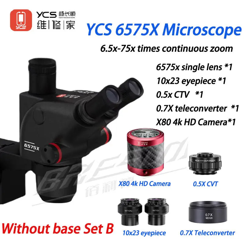 YCS Repairer YCS-6575X Trinocular Microscope 6.5x-75x times continuous zoom mobile phone repair equipment