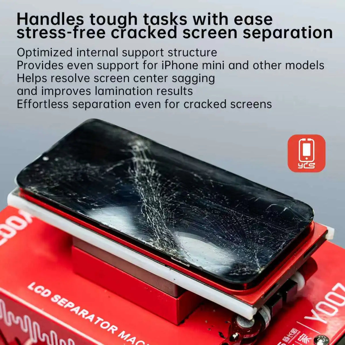 YCS Visual Separation Mold Phone Screen Repair Fixture Compatible with 99% Flat & Curved Screens Universal Mobile Repair Tool