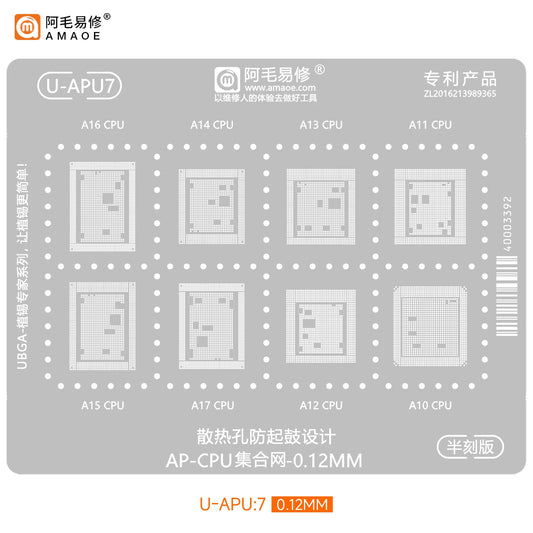 Plantilla BGA para CPU de iPhone AMAOE U-APU1-U-APU8