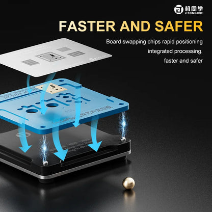 JTX SM-01 New Upgrade Swap Master Chip Reballing Fixture Platform for IPhone 8-16PM Series Motherboard CPU Repair Stencil Kit