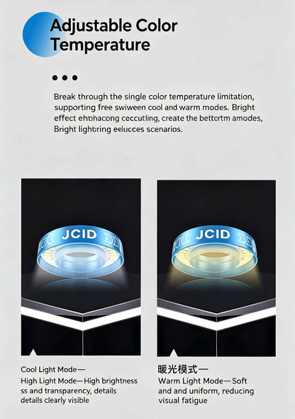 JCID Microscope Light Source – Featuring a Dual-Color (Warm/Cool) Eye-Protection Spotlight.