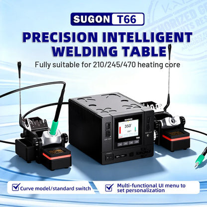 SUGON T66 230W Soldering Station Intelligent Dual Rework Station Fast Heating Welding Machine 7 Languages Phone PCB Repair Tools