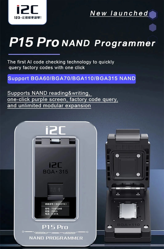 I2C P15 Pro NAND Read Write Programmer Sets and BGA Adapters