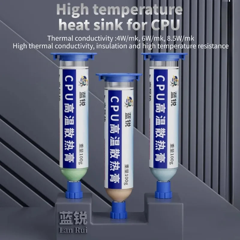 Lanrui Thermal Compound Paste 100g Thermal Conductivity 4/6/8.5W/mk for CPU Chip VGA Card Intel Processor Heat Sinks Repair Tool