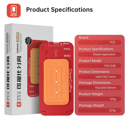 YCS Visual Separation Mold Phone Screen Repair Fixture Compatible with 99% Flat & Curved Screens Universal Mobile Repair Tool