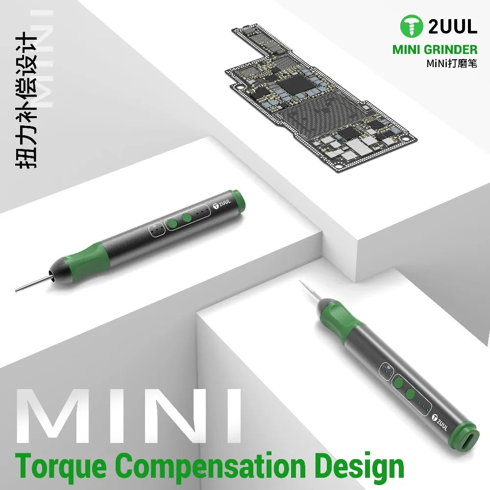 2UUL DA86 Mini Grinder with Grinding Cutting Drill Bits Polishing Pen for Phone OCA Glue Clean IC Chip CPU Drilling Repair Tool