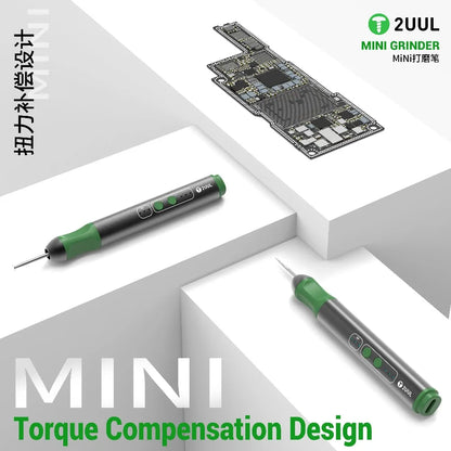 2UUL DA86 Mini Grinder with Grinding Cutting Drill Bits Polishing Pen for Phone OCA Glue Clean IC Chip CPU Drilling Repair Tool