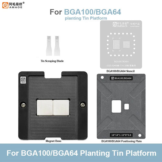 Plataforma magnética para reballing de AMAOE BGA100/BGA64