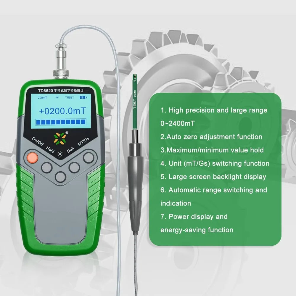 Digital Gauss Meter, 0-2400mT, 1% / 2% / 5% Accuracy Options