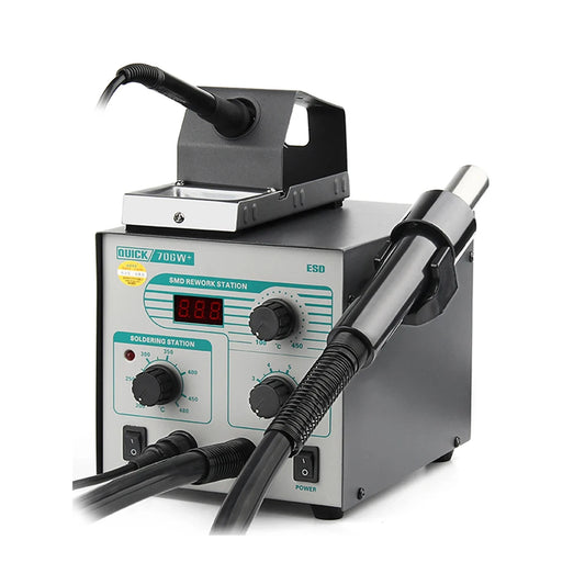 QUICK 706W+ Tools Soldering Station Welding Machine Hot Air Soldering Iron Heat Rework Station Tool Kit Cell Fabric Separator