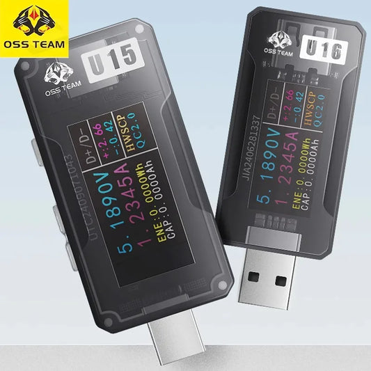 Comprobador de carga y medidor de voltaje y corriente OSS U15 USB-C / U16 USB-A