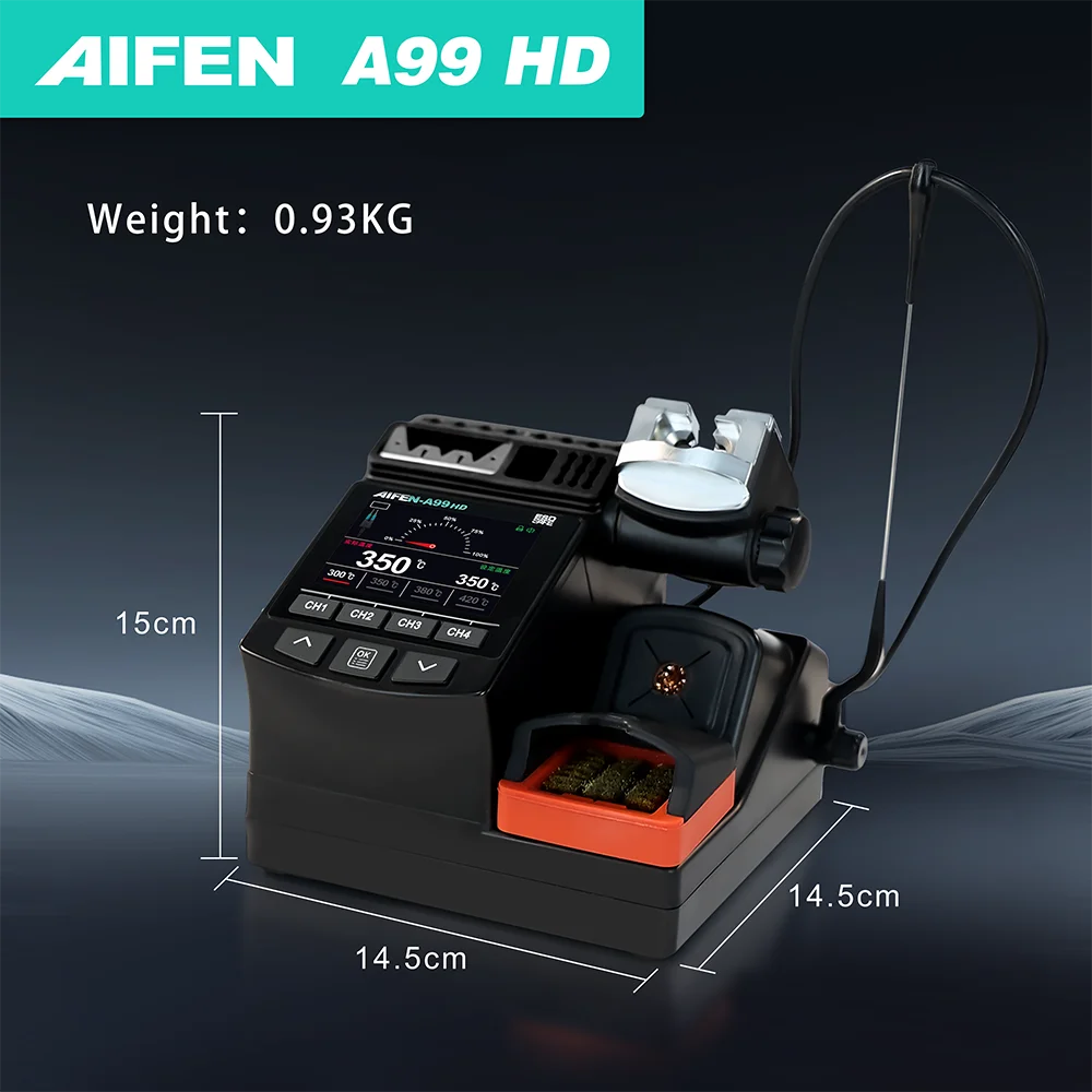 AIFEN A99HD Precision Tweezers Soldering Iron Station Compatible with C210/C245 Handle for Microscope Soldering Electronics
